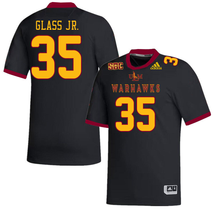 #35 Carl Glass Jr. Louisiana-Monroe Warhawks College Football Jerseys Stitched-Black